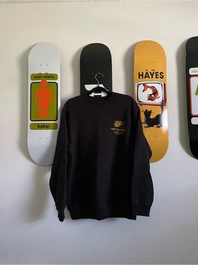 Vans Black Crewneck Sweatshirt with Yellow Chest Logo